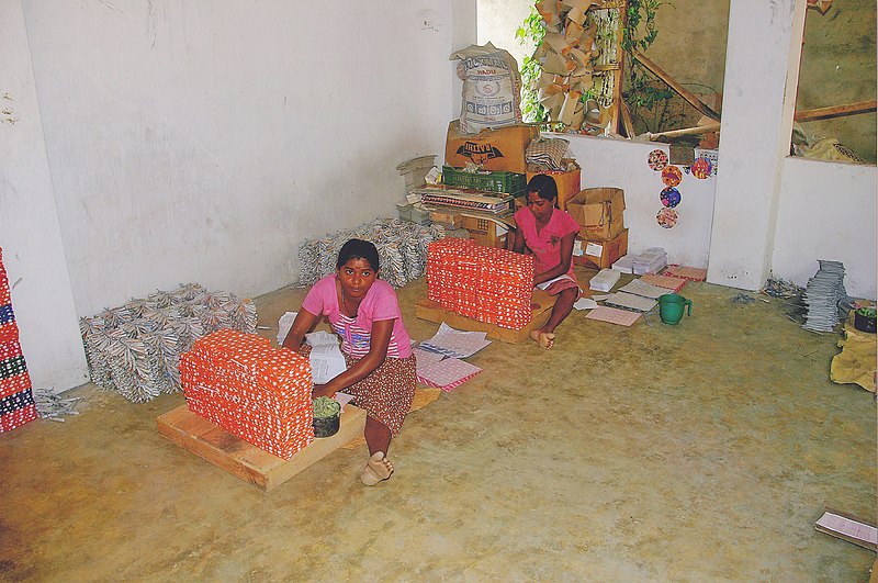 File:Two females in fireworkfactory Negombo Sri Lanka.jpg