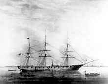 A painting of USS Hartford by E. Arnold. USS Hartford painting.jpg