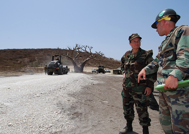 File:US Navy 100413-N-6138K-542 Capt. Cindy Thebaud, commander of Africa Partnership Station West, speaks to Steelworker 2nd Class Brinton Heisserer.jpg