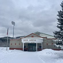 Located on Woodstock High School's campus, the Union Arena Community Center serves as the home ice for Woodstock's boys and girls high school ice hockey teams. Union Arena Community Center.jpg