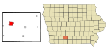 Union County Iowa Incorporated and Unincorporated areas Creston Highlighted.svg