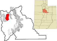 Utah County Utah incorporated and unincorporated areas Eagle Mountain highlighted.svg