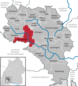 Kaart van Vöhrenbach