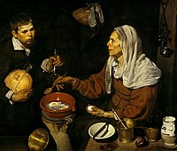 Pintura de género: Vieja friendo huevos (1618), de Diego Velázquez, National Gallery of Scotland, Edimburgo.