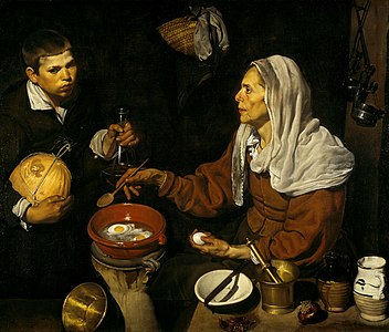 Old Woman Frying Eggs, by Diego Velázquez