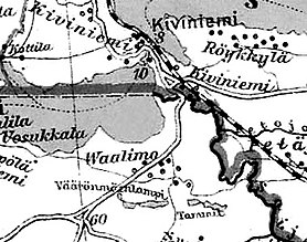 Vesnice Vaalimo na finské mapě z roku 1923