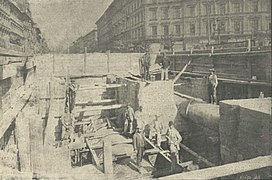 Construction of the Millennium Underground at Oktogon (1896)