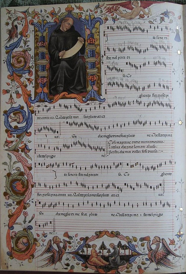 Музыка 14 века. Squarcialupi Codex книга.
