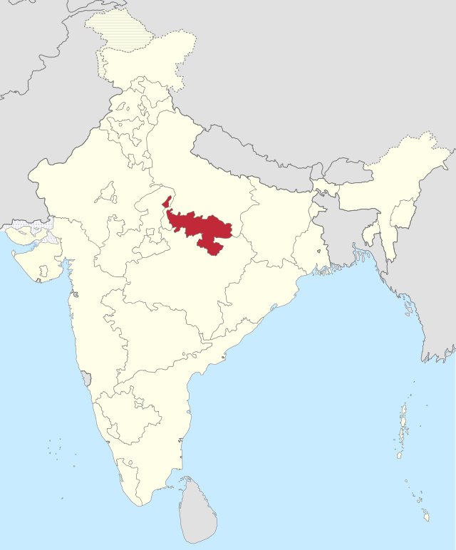 Location of விந்தியப் பிரதேசம்
