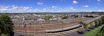 Vue panoramique de Brive-la-Gaillarde depuis la gare.