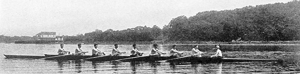 Wahnetah Boat Club training on Flushing Bay, 1917.