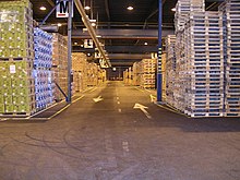 An aisle at the Green cream Logistics Co., Kotka, Finland. Warehouse md17.jpg