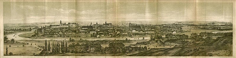 File:Widok Krakowa, 1860 Litografia z tintą.jpg