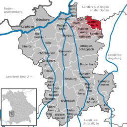 Läget för Winterbach i Landkreis Günzburg