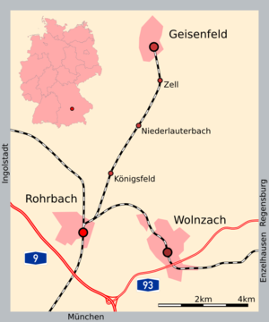 Line of the Wolnzach – Geisenfeld railway line