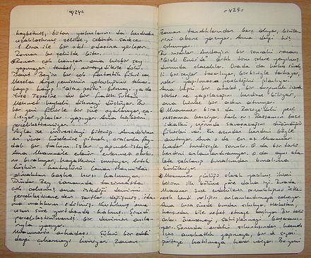 Notes in a notebook