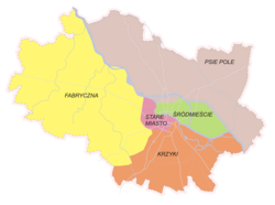 Mappa dei quartieri di Breslavia