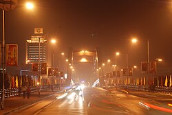 Night view of Yibin from the Nanmen Bridge (南门大桥)