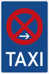 Zeichen 229-20 - Taxenstand (Ende), Aufstellung rechts, StVO 2013.svg