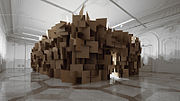 Thumbnail for File:Zimoun zweifel 200 motors 2000 cardboard elements 01 800x450px.jpg