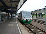 Trein in het station van Zwickau.
