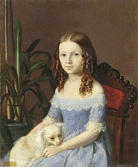 Portrait of a girl in a blue dress (1844)