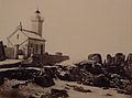 Brignogan : le fanal de Pontusval vers 1870 (photographie de Jules Duclos)