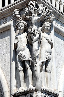 The Fall of Adam and Eve, by Antonio Rizzo, 1476 0 Venise, 'La Chute d'Adam et Eve' - Palais des Doges (2).JPG