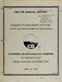 1984 CB annual report - summary of development activities, costs and environmental monitoring 4-30-1985 - submitted by Cathedral Bluffs Shale Oil Company to Lee Carie (IA 1984cbannualrepo01cath).pdf