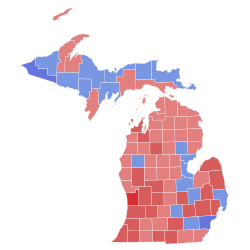 1994 Michigan Dışişleri Bakanı ilçe seçim sonuçları haritası.