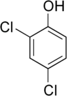 Chemical structure of 2,4-dichlorophenol 2,4-Dichlorophenol.png