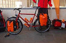 Modern waterproof bicycle touring panniers from  Ortlieb, Berlin, 2009