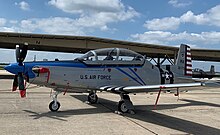 39th FTS T-6 painted in colors of former commander Leroy V. Grosshuesch's P-51, October 2020 201027-F-ZZ999-001.jpg