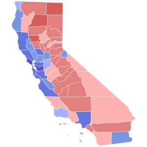 2010 California gubernatorial election results map by county.svg
