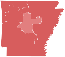 2016 Senate Election in Arkansas By Congressional District.svg