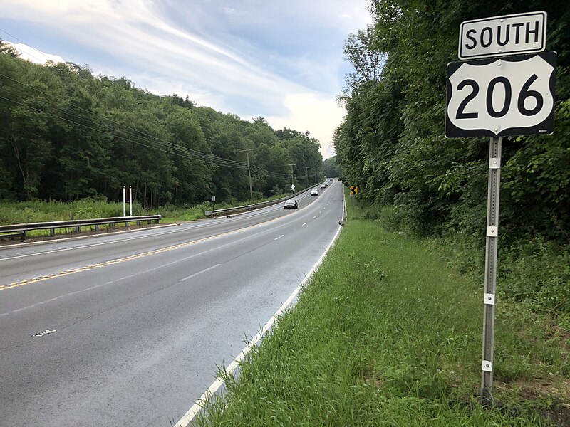 File:2018-07-27 16 27 15 View south along U.S. Route 206 (Main Street) just south of the Morris and Sussex Turnpike in Andover, Sussex County, New Jersey.jpg