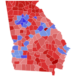 2020 United States Senate runoff election in Georgia results map by county.svg
