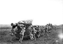 21 cm Morser 16 crew moving up near Ham 21cmMorser16HamMarch1918.jpeg