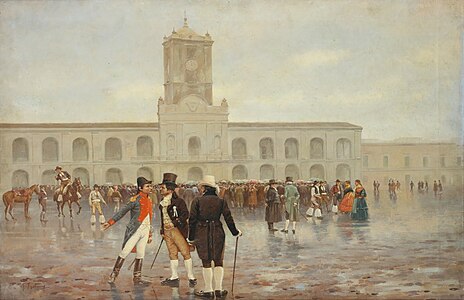 La révolution de mai 1810 en Argentine, un des épisodes du début de la révolte des colonies sud-américaines contre l'Espagne.