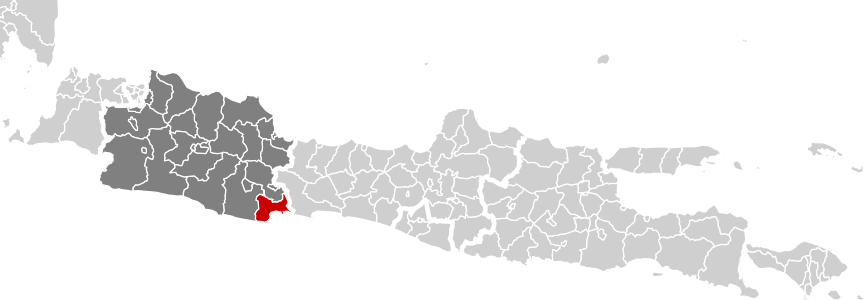 Peta genah Kabupatén Pangandaran ring Nusa Jawa