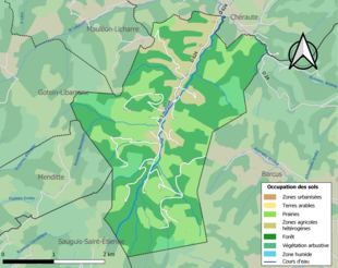 Mappa a colori che mostra l'uso del suolo.