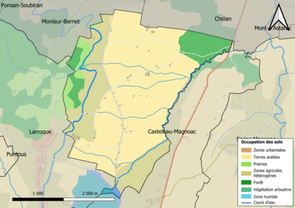 Kolorowa mapa przedstawiająca zagospodarowanie terenu.