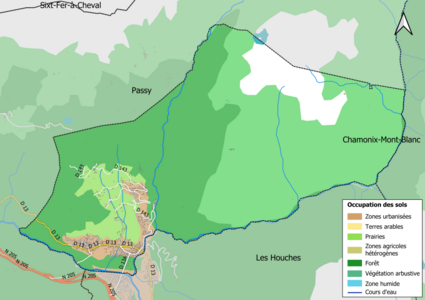 Kolorowa mapa przedstawiająca zagospodarowanie terenu.