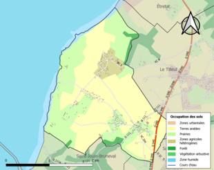 Kolorowa mapa przedstawiająca użytkowanie gruntów.