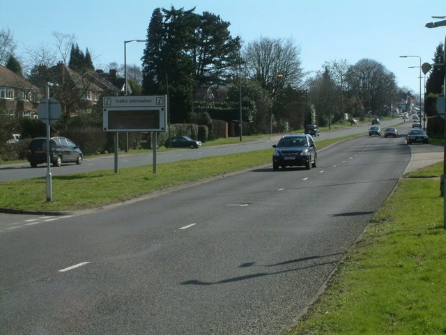 The A217 running through Lower Kingswood