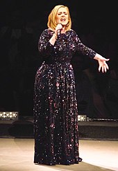 Adele singing in St. Paul, Minnesota during her first North American tour in five years in July 2016. Ten million people attempted to purchase tickets for the North American leg of Adele's world tour. Only 750,000 tickets were available. ADELE LIVE 2016 - HELLO - ST.PAUL - night 1 - Copy.jpg