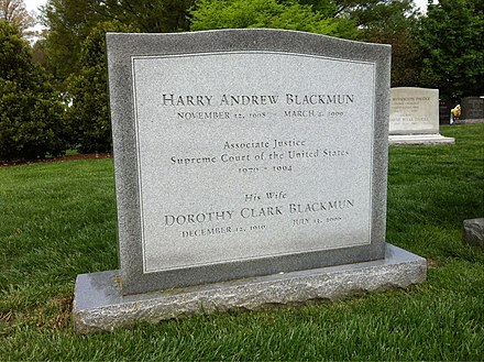 Blackmun's grave at Arlington National Cemetery
