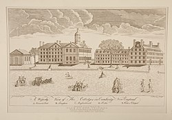Engraving of Harvard College by Paul Revere, 1767. Harvard University's endowment was valued at $53.2 billion as of 2021
. A Westerly View of the Colledges in Cambridge New England by Paul Revere.jpeg