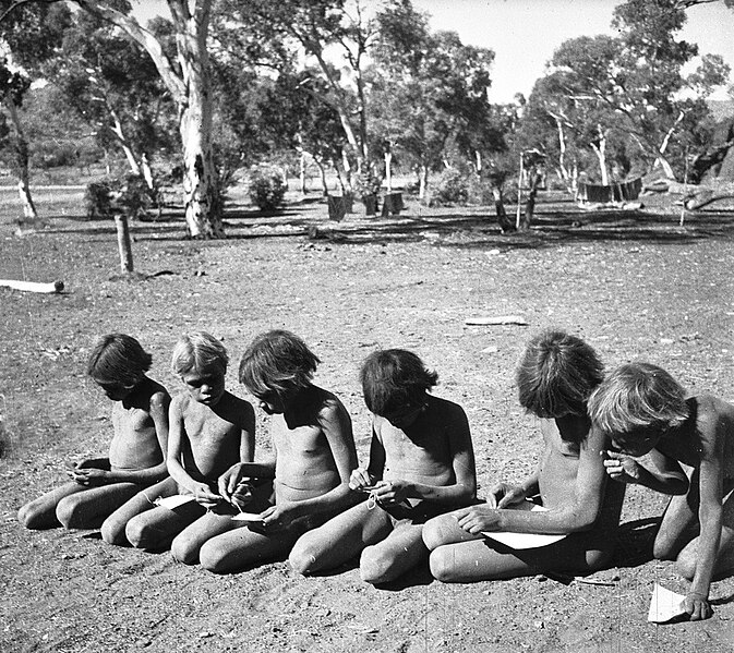 File:Aboriginal children (Pitjantjatjara) at play, Central Australia, ca. 1937.jpg