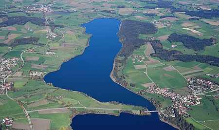 Aerial image of the Tachinger See (view from the south)